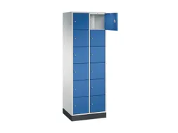 lockerkast,RAL 7035/RAL 5010,HxBxD 1950x620x500mm,2x6vakken,cil.-slot