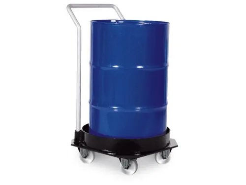verrijdbare PE-opvangbak,v. 1x200l vat,opvangvol. 25l,HxØ 1100x670mm