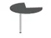 aanbouwtafel,i.h.v.,HxØ 720-840x1000mm,driekwartrond,MS-donkergrijs