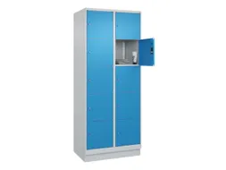 lockerkast,HxBxD 1950x800x500mm,2x5vakken,vak B 400mm,cil.-slot,sokkel