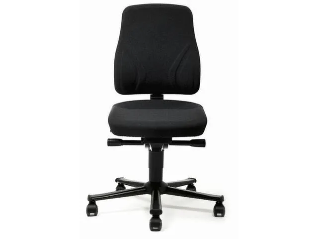 Werkplaatsstoel Stof Zwart 450-600mmx460x410-470mm wielen