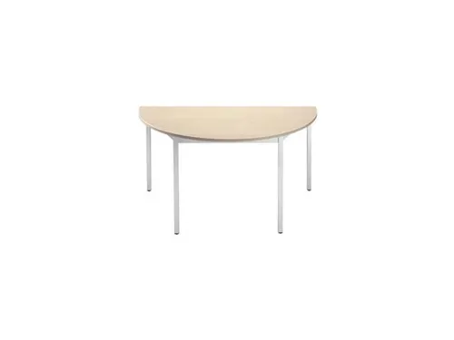 Tafel Halfrond 120x60 Cm Frame Aluminium Blad Esdoorn