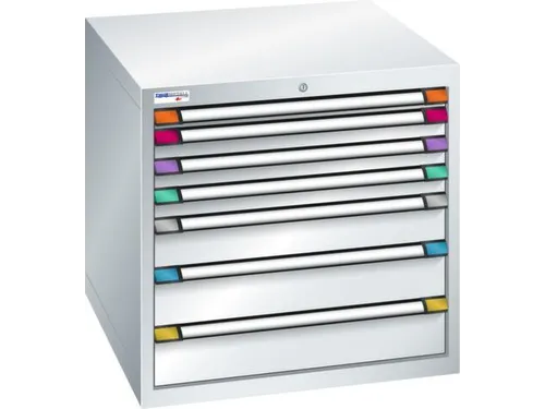 ladekast HxBxD 800x805x695mm 7laden slot RAL7035 front RAL7035