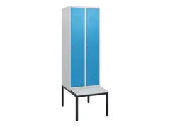 locker met bank,HxBxD 1950x600x815mm,2vak,vak B 300mm,cil.-slot