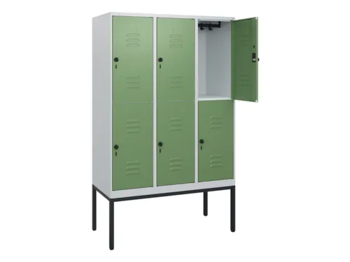 dubbeldekse locker,HxBxD 1950x1200x500mm,3x2vak.,vak B 400mm