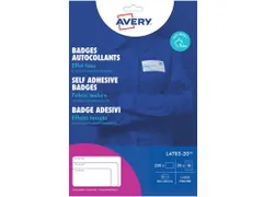 badge etiket Avery 80x50mm NP 20 vel 10 etiketten per vel wit