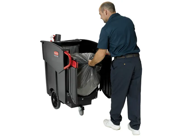 Mega Brute Mobiele Afvalverzamelaar Rubbermaid Zwart