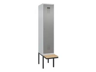 locker met bank,voor scheiding van kleding,HxBxD 2120x400x815mm,1vak - 2