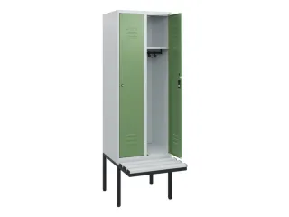 locker met bank,HxBxD 1950x600x815mm,2vak,vak B 300mm,cil.-slot - 2