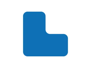 plaksymbool,L-vorm,markering HxB 100x100mm,PVC,blauw - 1