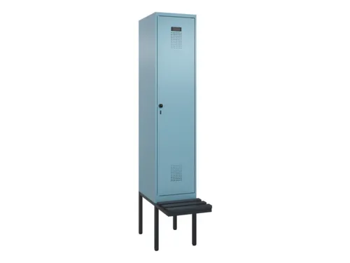 locker met bank,voor scheiding van kleding,HxBxD 2120x400x815mm,1vak
