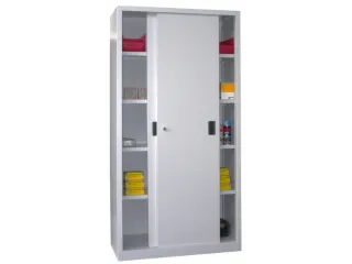 schuifdeurkast,HxBxD 1950x1000x600mm,RAL7035,front RAL3000 - 1