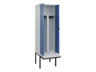 PBM-locker met bank,HxBxD 2120x600x815mm,2vak,vak B 300mm,draaigrendel - 2