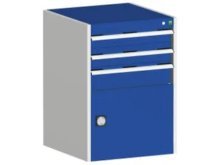 ladekast HxBxD 900x650x525mm 3laden RAL7035 front RAL5010 - 1