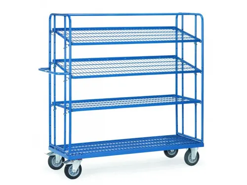 Etagewagens 4496 500 Kg 4 Etages Draadgaas Ral5007 1650x610mm