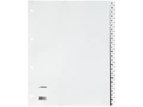 Tabbladen Set A-Z PP A4 4-Gaats 24 Tabs Grijs
