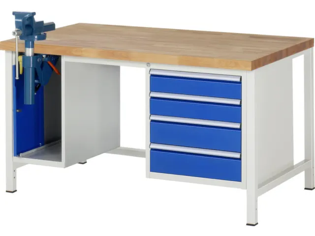 werkbank,HxBxD 840-1040x1500x900mm,beukblad,draagverm. 1250kg,4voeten