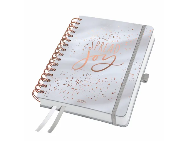 Spiraal-agenda Inspire A5 2026 (NL/FR/ EN/DU) Glittery Joy hardcover