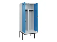 PBM-locker met bank,HxBxD 2120x800x815mm,2vak,vak B 400mm,draaigrendel