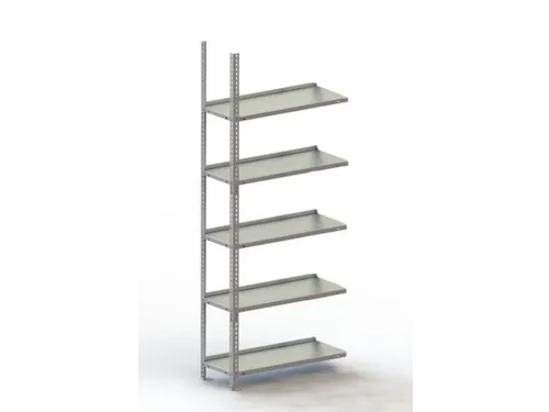 Schroefstelling Aanbouwveld Ral7035 1850x752x304mm 5legborden 95kg