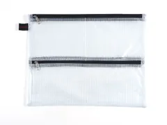 Ritszak Foldersys PVC A4 transp 5-vaks sluiting zwart A4 pochette+comp