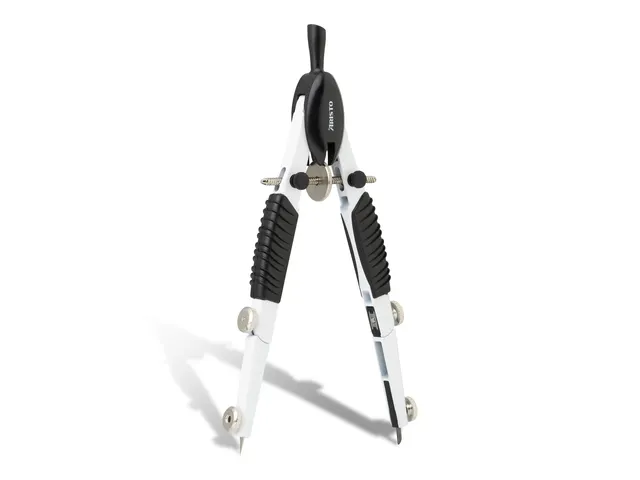 Compas à réglage rapide Aristo Topline Noir/Blanc avec adaptateur