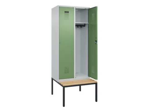 locker met bank,HxBxD 2120x800x815mm,2vak,vak B 400mm,cilinderslot