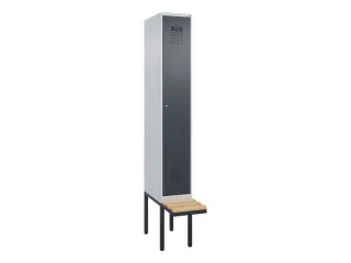 locker met bank,voor scheiding van kleding,HxBxD 2120x300x815mm,1vak - 2