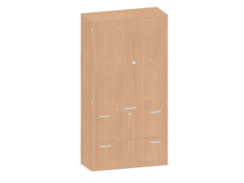 kantoorkast openslaande deuren HxBxD 1920x1000x430mm hout beuken