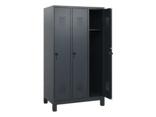 schoollocker,HxBxD 1630x900x500mm,3vak,vak B 300mm,draaigrendel,voeten - 1