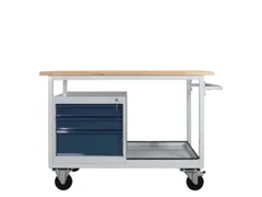 werkbank,verrijdbaar,HxBxD 850x1300x600mm,beukblad,draagverm. 300kg