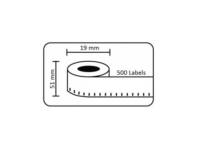 OUTLET Dymo Compatible Label 11355 S0722550 19x51mm | LabelprinterOnline.nl