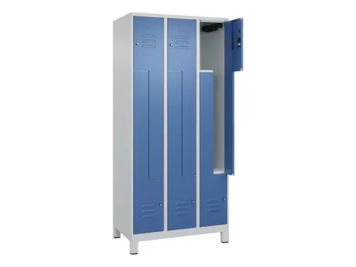 Z-garderobekast,HxBxD 1950x900x500mm,vak B 150/300mm,cil.-slot,voeten