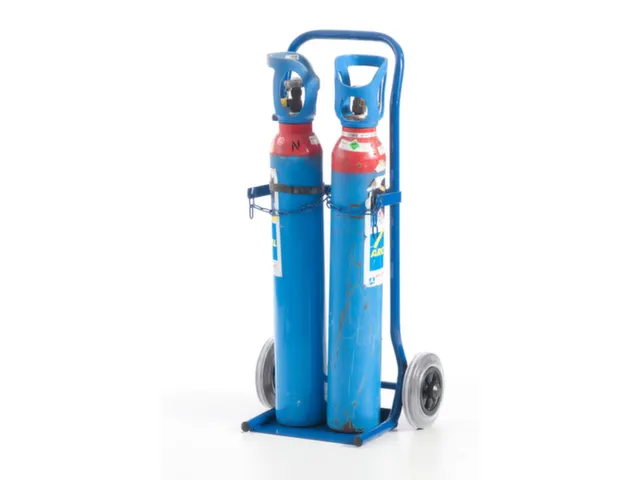 diable pour bouteilles,force 100kg,2x10l bouteille,a. chaîne,RAL5010