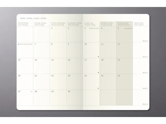 Maandagenda Conceptum A5 2027 (NL/FR/EN/DU) midnight blue Softcover