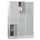 lockerkast,HxBxD 1850x1200x500mm,3x3vakken,RAL7035,front RAL3000