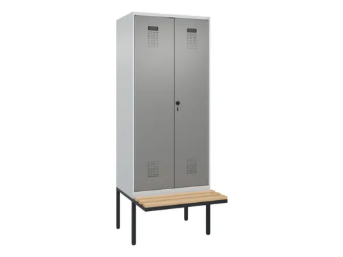 locker met bank,voor scheiding van kleding,HxBxD 2120x800x815mm,2vak