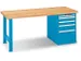 établi,HxlxP 850x1500x800mm,plateau hêtre,force 600kg,laquage RAL501