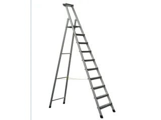 staande trap eenzijdig 10treden stand H 2 49m balk L 3 45m aluminium - 1