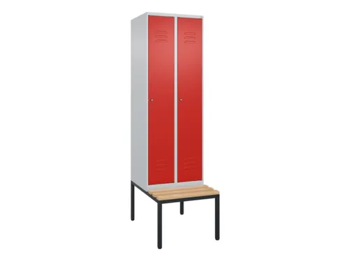 locker met bank,HxBxD 2120x600x815mm,2vak,vak B 300mm,cil.-slot