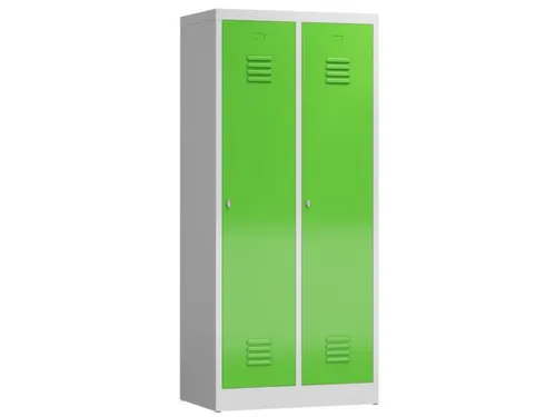 garderobekast 1800x800x500mm 2vak klink sokkel romp RAL7035 RAL6018