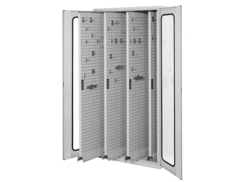 verticale kast,HxBxD 1950x1000x600mm,vensterdeur,RAL5010