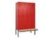 locker met bank,voor scheiding van kleding,HxBxD 2120x1200x815mm,4vak