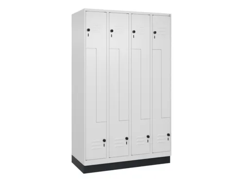 Z-garderobekast,HxBxD 1950x1200x500mm,vak B 150/300mm,draaigrendel