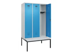 locker met bank,HxBxD 2120x1200x815mm,3vak,vak B 400mm,cilinderslot