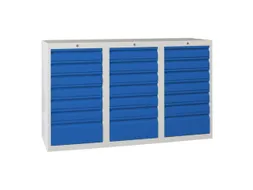ladekast HxBxD 900x1500x500mm 21laden RAL7035 front RAL5010