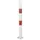 Afzetpaal Ronde Buis Ø 60Mm Vast Met Bodemplaat Platte Kop Wit/rood