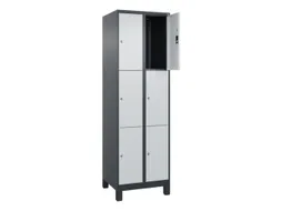 lockerkast,HxBxD 1950x600x500mm,2x3vakken,vak B 300mm,cil.-slot,voeten
