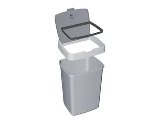 Afvalbak Delta klepdeksel 25 Liter grijs Zwart - 2