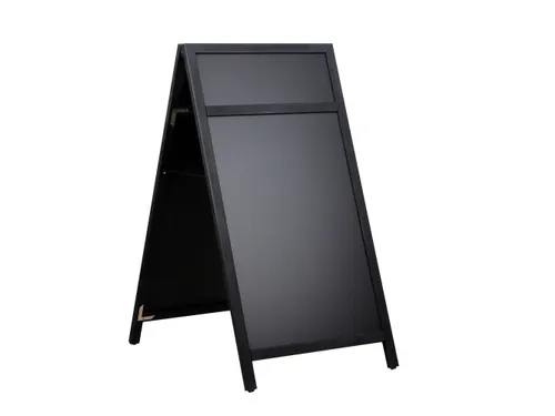 Europel Krijtstoepbord met Topbord 660 x 1280 mm DELUX Zwart